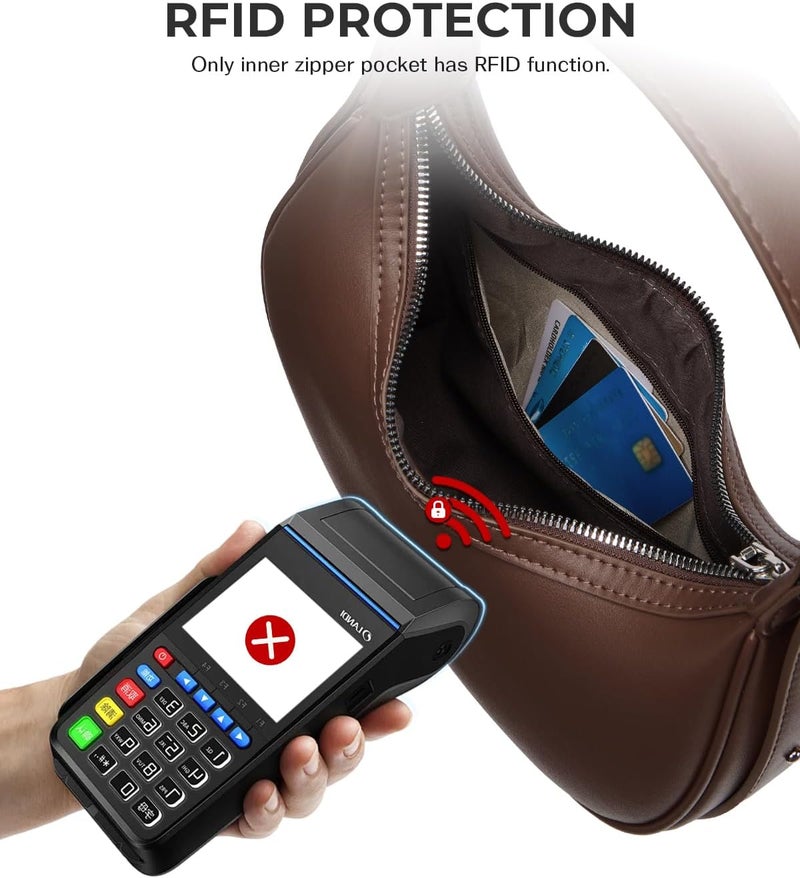 CHOLISS Shoulder Bag for Women RFID Vegan Leather Crescent Hobo Bag Clutch Underarm Purse Top-Handle Travel Handbags - Image 3